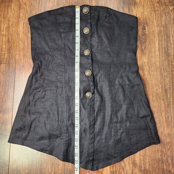 Free People Between Us Tube Top Black Sleeveless Strapless Womens Medium NWT - Picture 5 of 8